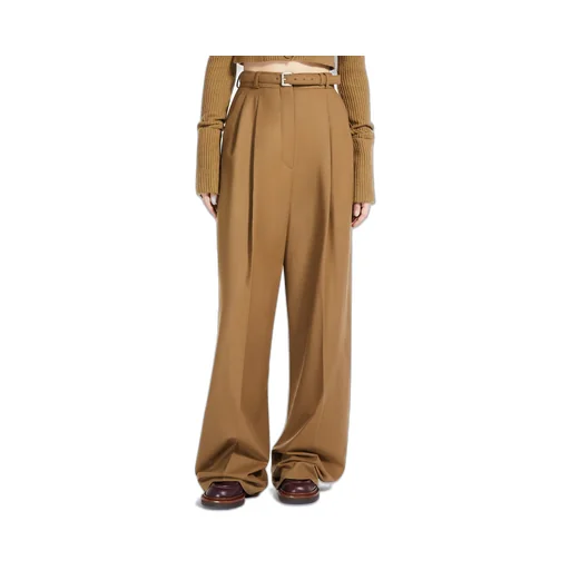 Wool Pleated Casual Pants