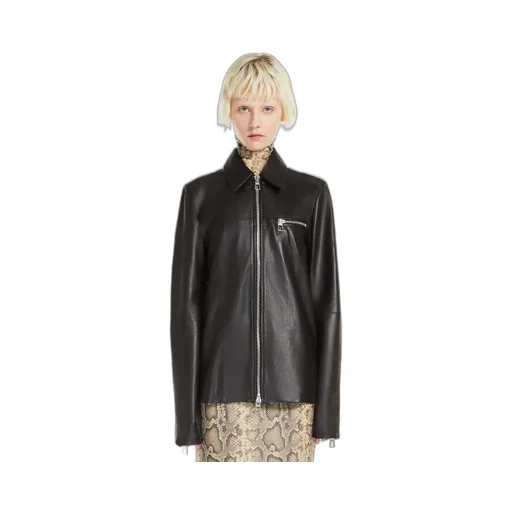 Front Zipper Leather Jacket