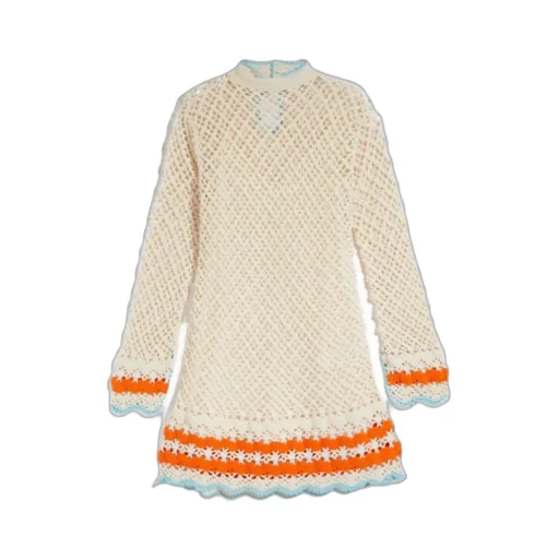 Crochet-Knit Mini Dress
