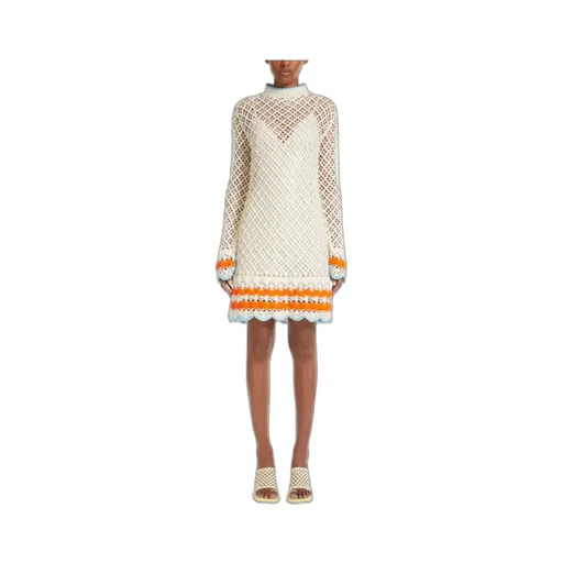 Crochet-Knit Mini Dress