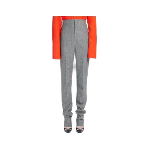 Chevron-Knit High-Waisted Trousers