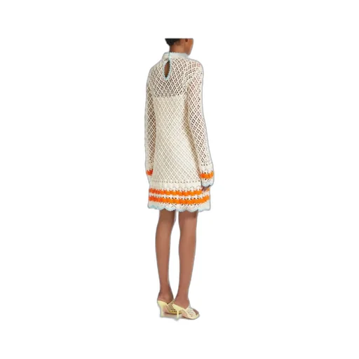 Crochet-Knit Mini Dress
