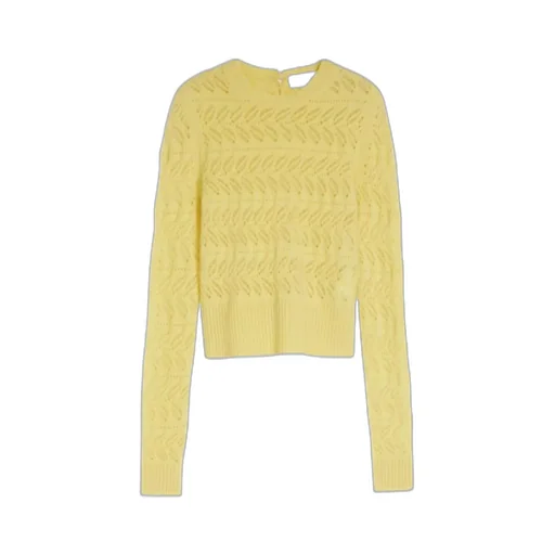Open-Knit Ribbed-Trim Jumper