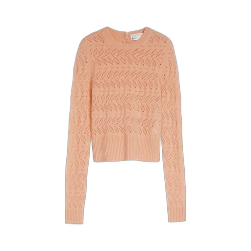 Perforated Crewneck Knitted Jumper