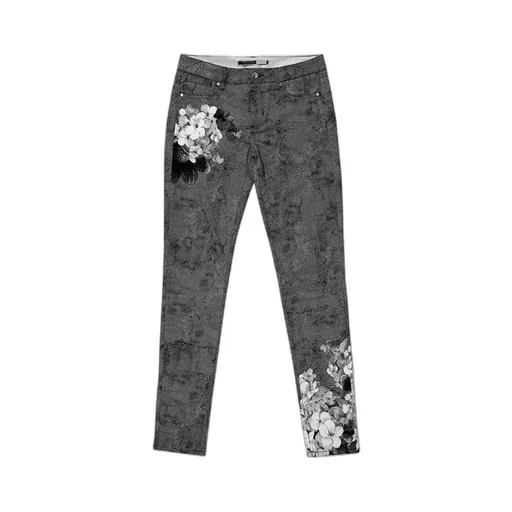 Flower Printed Jeans