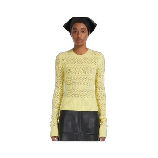 Open-Knit Ribbed-Trim Jumper