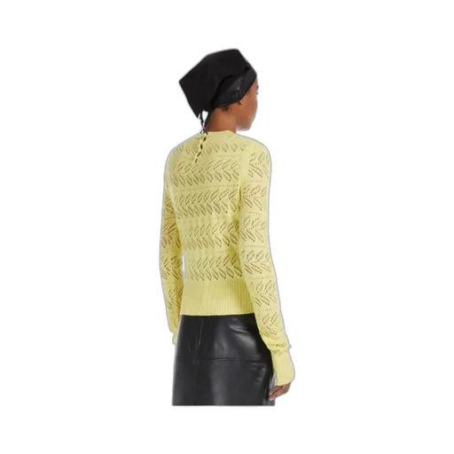 Open-Knit Ribbed-Trim Jumper