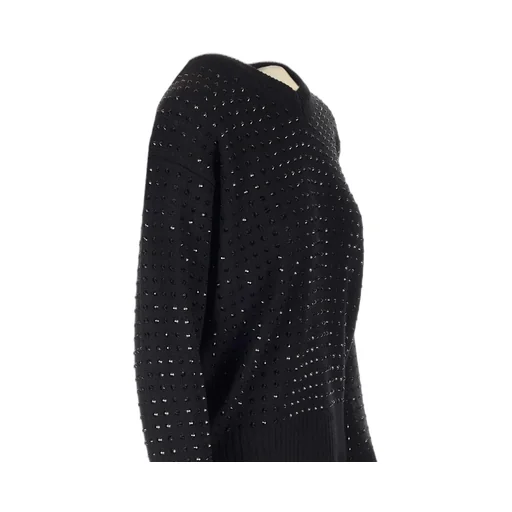 Rhinestone-Embellished Fine-Knit Jumper