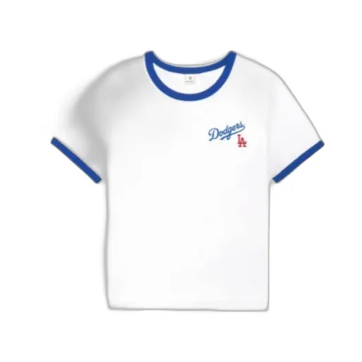Dodgers Serif Ringer Tee