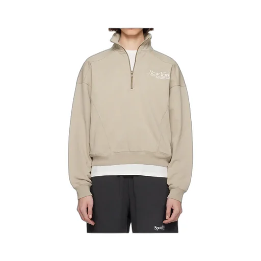 Lapel Zip-Up Sweatshirt