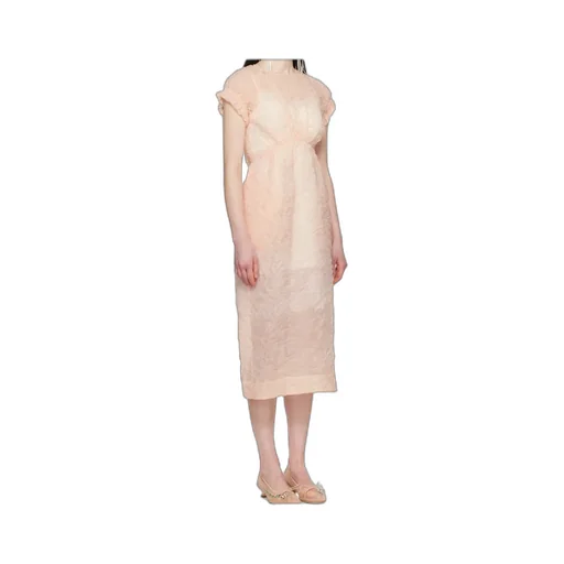 Crinkled-Finish Midi Dress