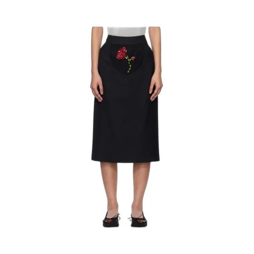Embellished Flower Peek-A-Boo Skirt