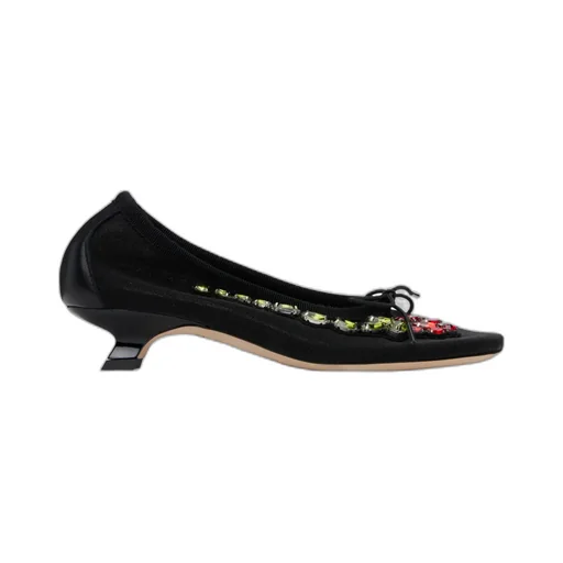Embellished Flower Ballerina Pumps