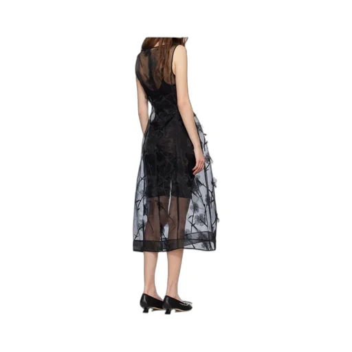 Sculpted Carnation Organza Dress