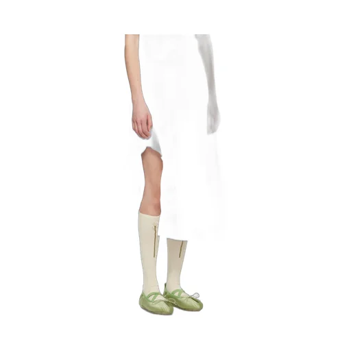 Gathered-Slit Midi Skirt