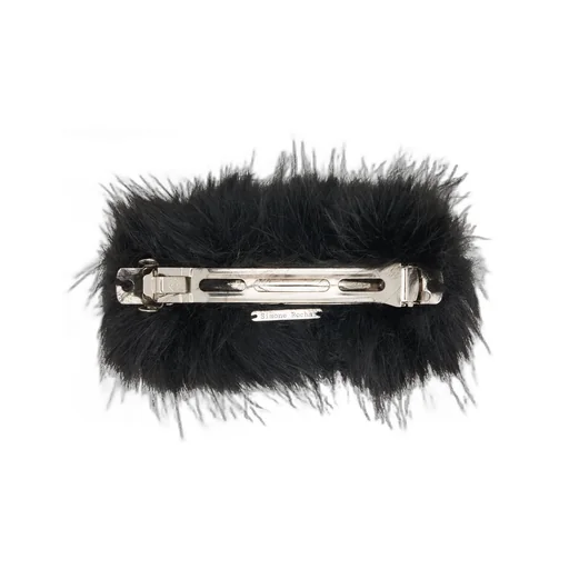 Faux-Fur Crystal Embellishment Hair Clip