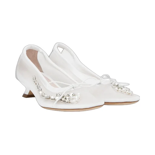 Embellished Flower Ballerina Pumps