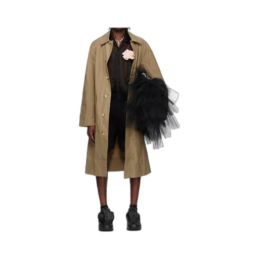 Single-Breasted Long-Sleeve Trench Coat