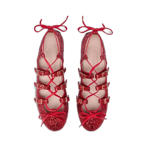 Lace-Up Ballet Flats