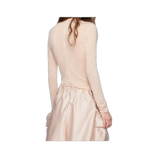 Embellished Double Carnation Mesh Top