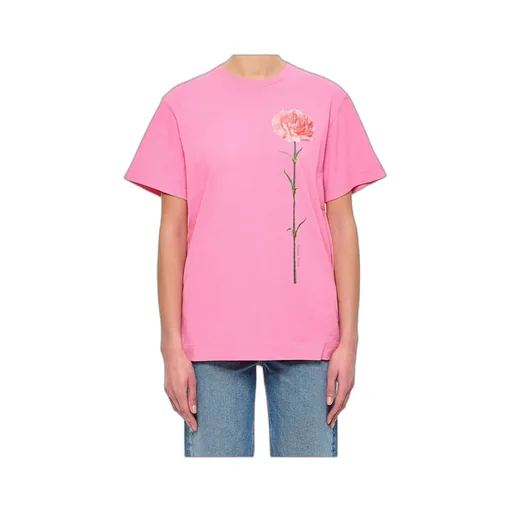 Carnation-Print Crewneck T-Shirt