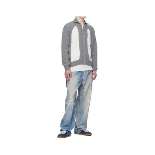 Color-Block Zipper Sweater