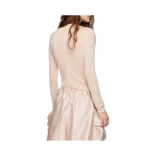 Embellished Double Carnation Mesh Top