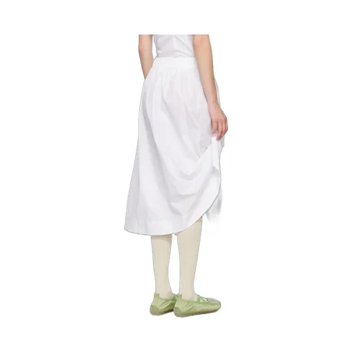 Gathered-Slit Midi Skirt