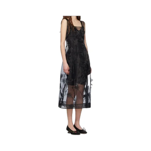 Sculpted Carnation Organza Dress