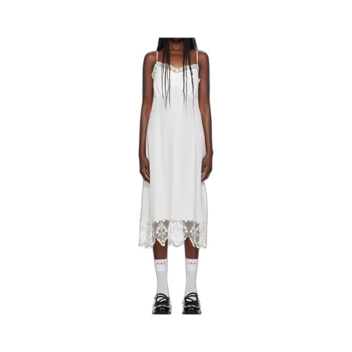Lace-Trim Midi Dress