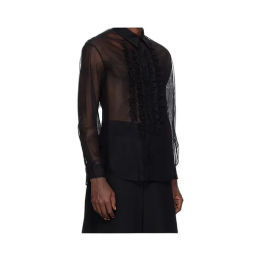 Sheer Ruffle Bib Prom Shirt