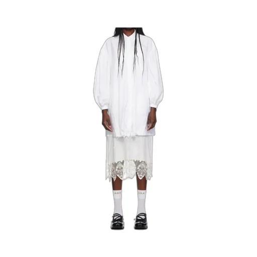 Button Placket Trapeze Shirt Dress