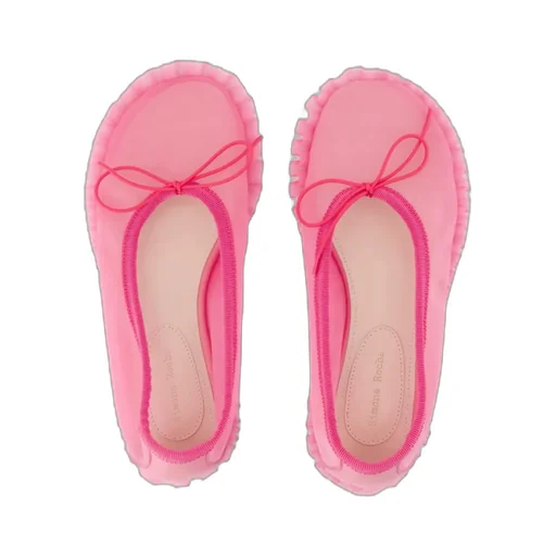 Frilled Mesh Slip-On Ballet Flats