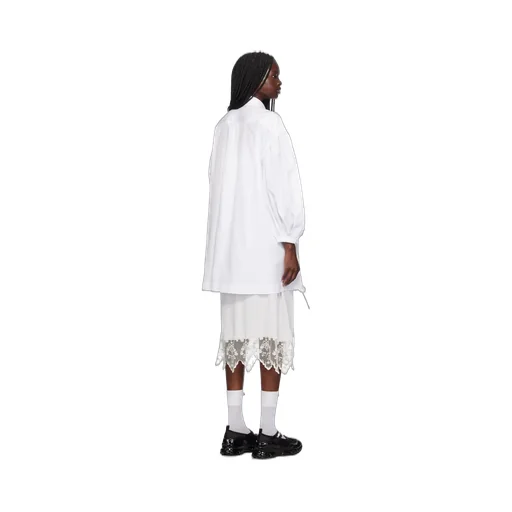 Button Placket Trapeze Shirt Dress