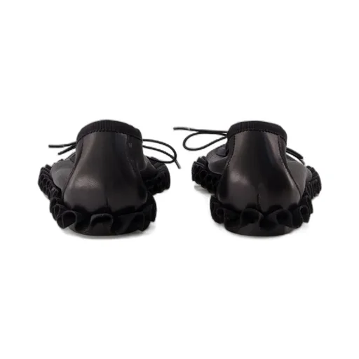 Frilled Mesh Slip-On Ballet Flats