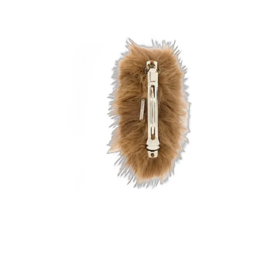 Faux-Fur Crystal Hair Clip