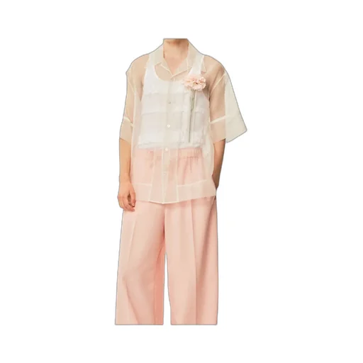 Carnation Pocket Boxy Semi-Sheer Shirt