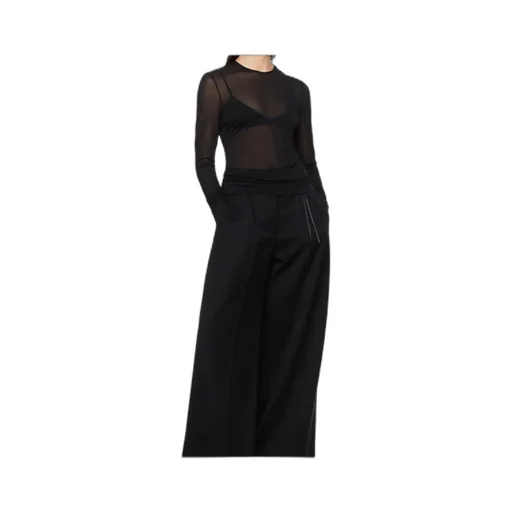 Black Sheer Fitted Ballet Mesh T-Shirt