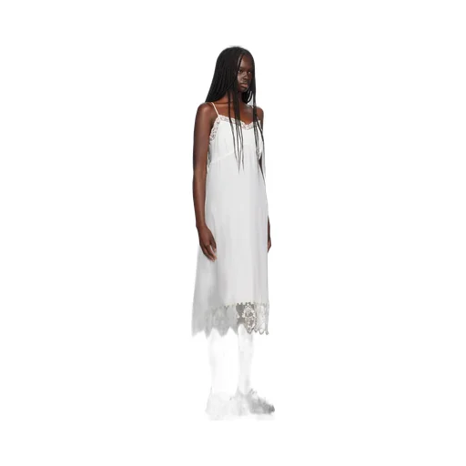 Lace-Trim Midi Dress