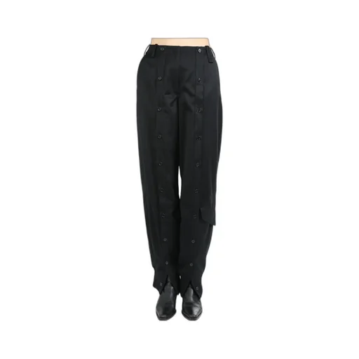 Button-Decorated Casual Pants