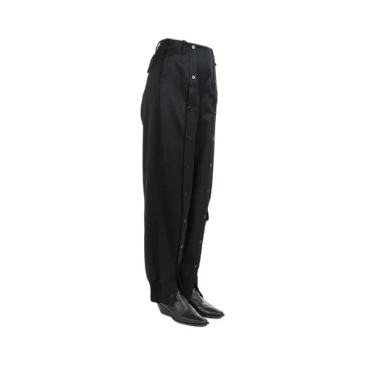 Button-Decorated Casual Pants