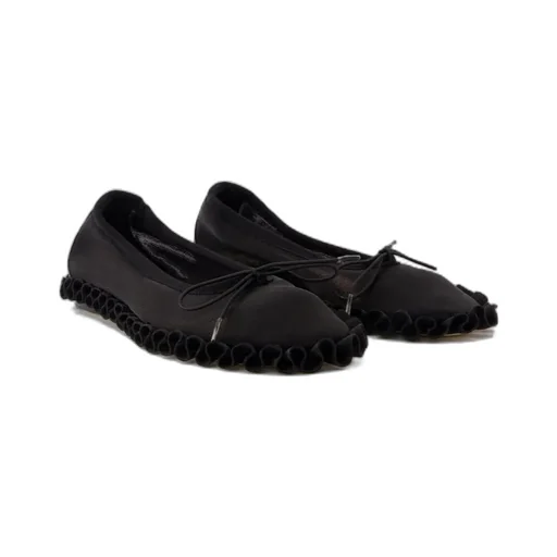 Frilled Mesh Slip-On Ballet Flats
