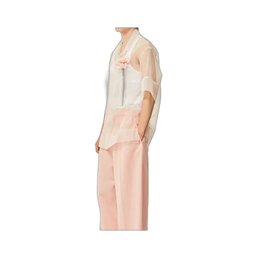 Carnation Pocket Boxy Semi-Sheer Shirt