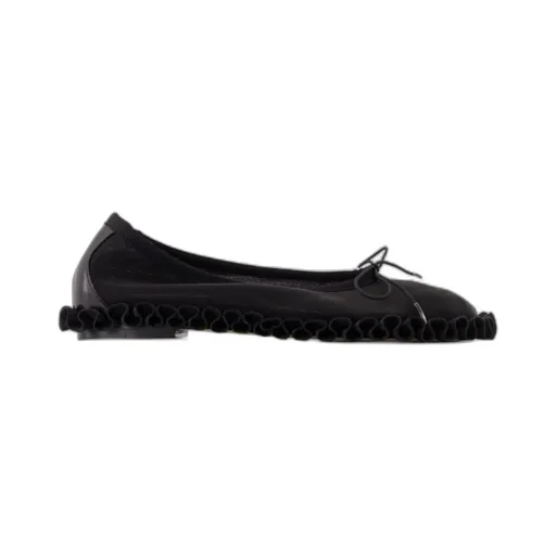 Frilled Mesh Slip-On Ballet Flats