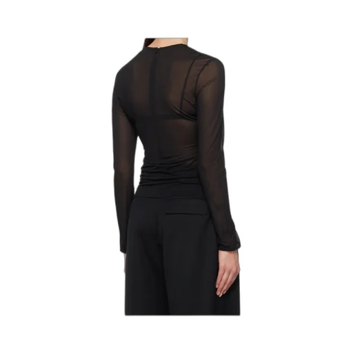 Black Sheer Fitted Ballet Mesh T-Shirt