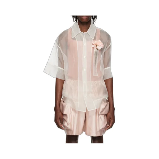 Carnation Pocket Boxy Semi-Sheer Shirt