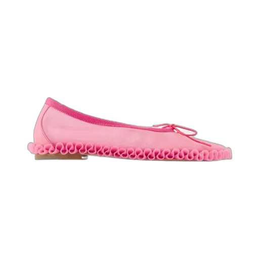 Frilled Mesh Slip-On Ballet Flats