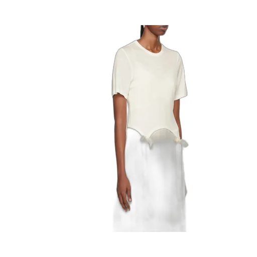 Bow Detailed Crewneck T-Shirt