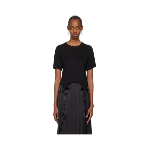 Bow Detailed Crewneck T-Shirt