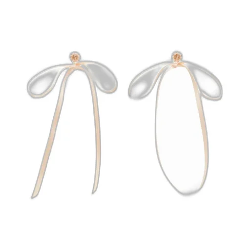 Bow Ribbon Beaded Stud Earrings